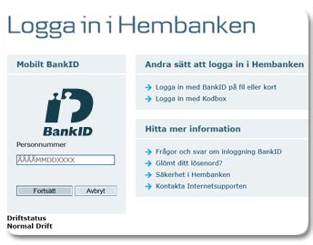 Logga in med ditt BankID .